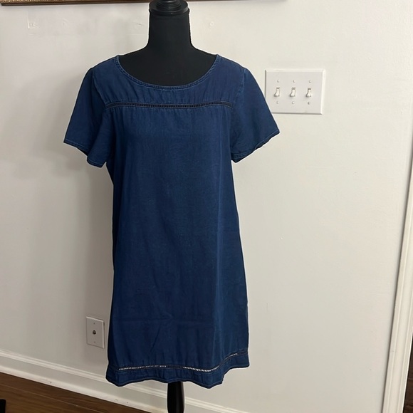 Calvin Klein Jeans Denim Dress with Back Exposed Zip, Sz. L. - Picture 1 of 12